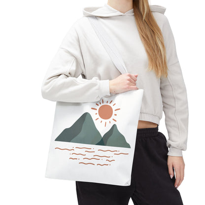 Scenic Mountain Tote Bag, AOP Eco-Friendly Bag for Nature Lovers, Travel Essentials, Beach Tote, Gift for Adventurers