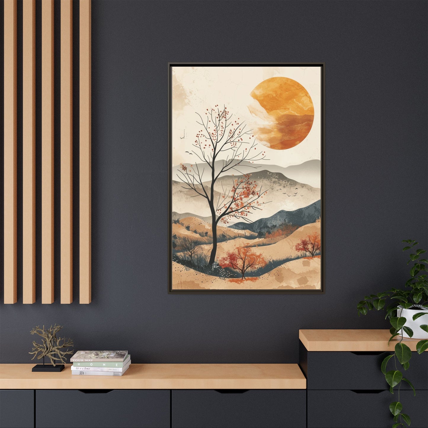 Artistic Framed Canvas Wall Art - Autumn Landscape, Home Decor, Nature Artwork, Gift for Art Lovers, Cozy Living Room Accent