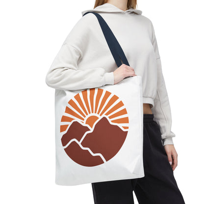 Sunrise Mountain Tote Bag, Eco-Friendly Shopping Bag, Adventure Tote, Summer Tote, Gift for Nature Lovers, Beach Bag