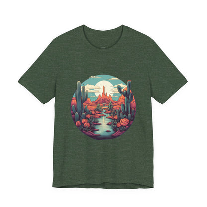 Desert Sunset Tee, Relaxed Fit Shirt, Nature Lover Gift, Casual Wear, Summer Vibes, Outdoor Adventure Clothing