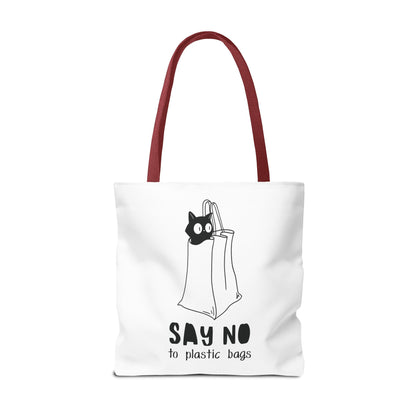 Eco-Friendly Cat Lover Tote Bag | Say No to Plastic Bags, Reusable Shopping Bag, Gift for Cat Lovers, Sustainable Fashion, Cute Cat Design