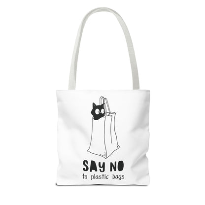 Eco-Friendly Cat Lover Tote Bag | Say No to Plastic Bags, Reusable Shopping Bag, Gift for Cat Lovers, Sustainable Fashion, Cute Cat Design