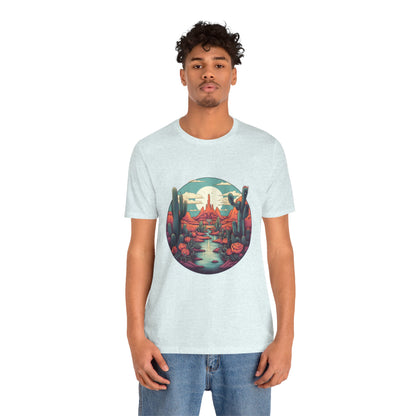 Desert Sunset Tee, Relaxed Fit Shirt, Nature Lover Gift, Casual Wear, Summer Vibes, Outdoor Adventure Clothing