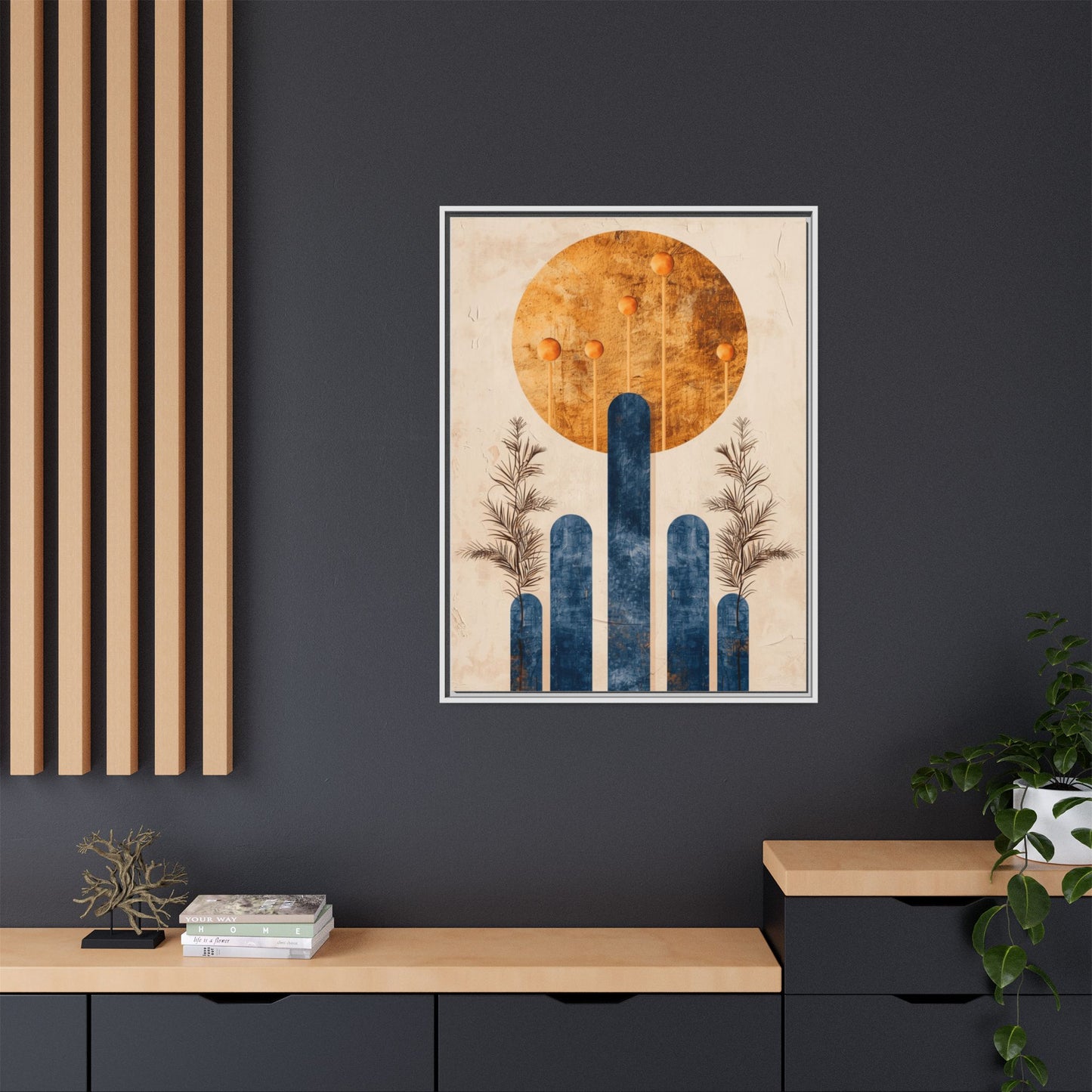 Modern Boho Wall Art Print, Framed Home Decor, Minimalist Artwork, Nature Inspired, Gift for Her, Room Decoration