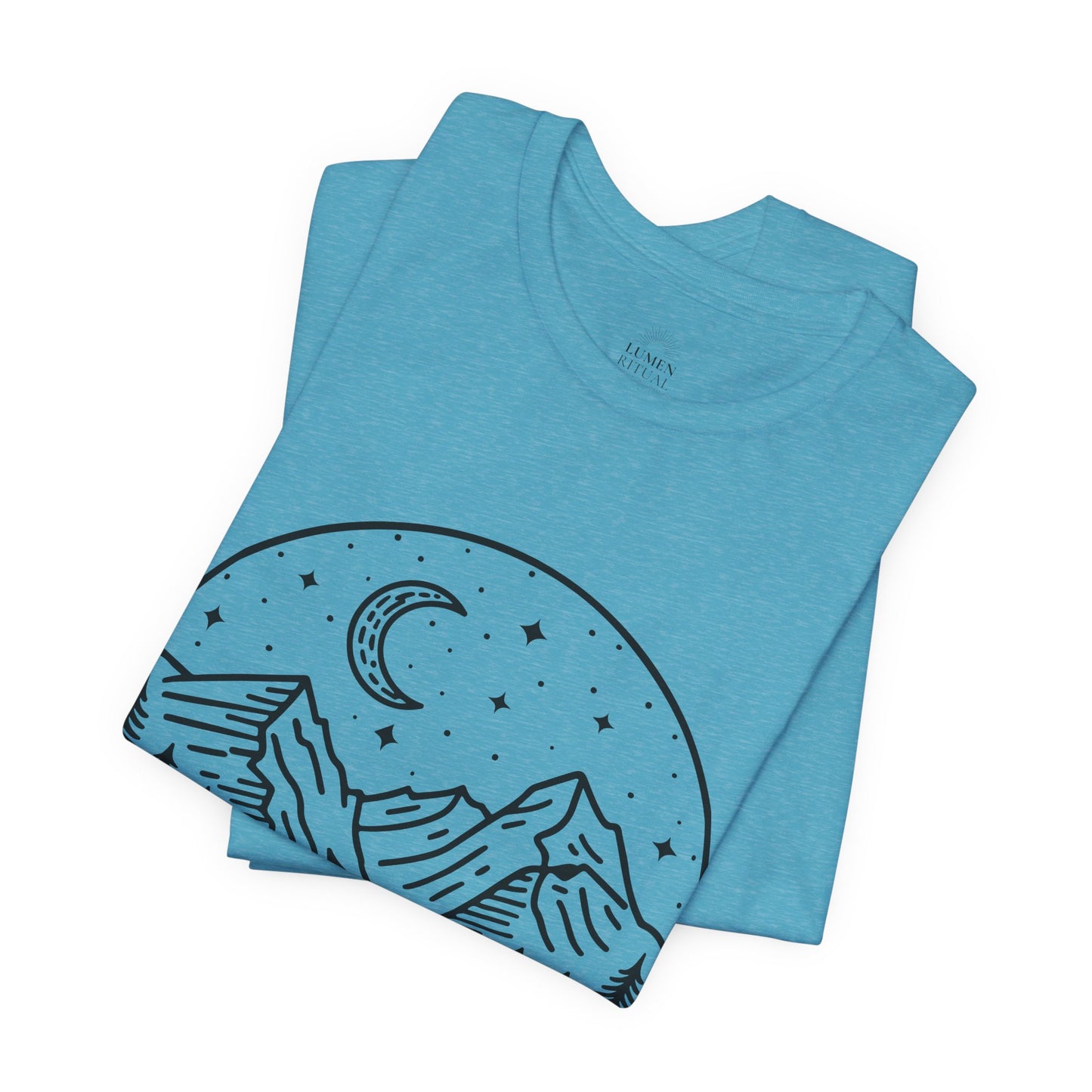 Mountain Nightscape Tee, Nature Lover Shirt, Camping Apparel, Adventure Outfit, Unisex Graphic Tee