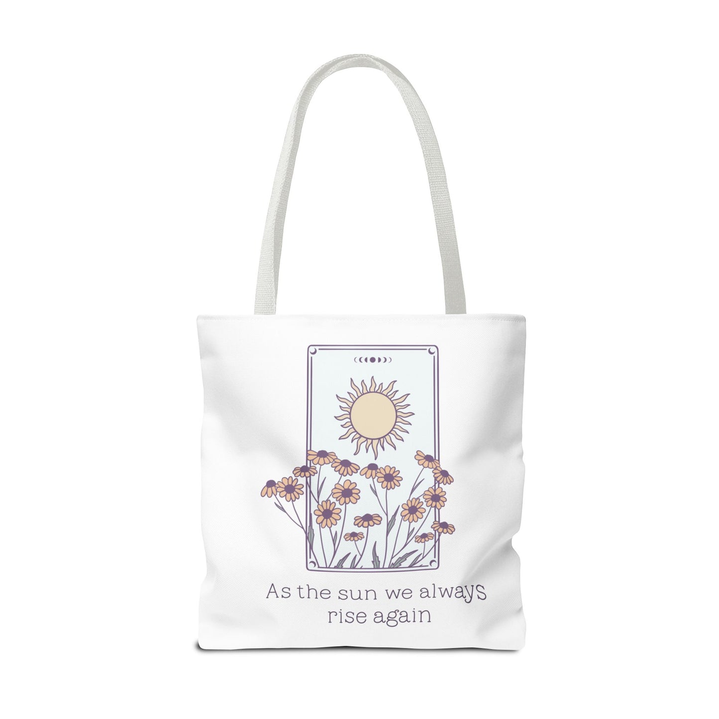 Sunrise Floral Tote Bag, Inspirational Tote, Eco-Friendly Bag, Gift for Her, Boho Style Bag, Everyday Use, Canvas Tote