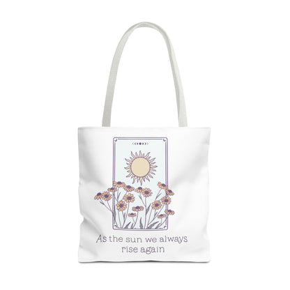 Sunrise Floral Tote Bag, Inspirational Tote, Eco-Friendly Bag, Gift for Her, Boho Style Bag, Everyday Use, Canvas Tote