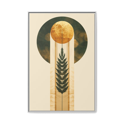 Framed Matte Canvas Art Print, Bohemian Wall Decor, Nature-Inspired Home Art, Botanical Print for Living Room, Gift for Art Lovers