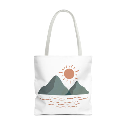 Scenic Mountain Tote Bag, AOP Eco-Friendly Bag for Nature Lovers, Travel Essentials, Beach Tote, Gift for Adventurers
