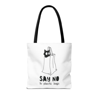 Eco-Friendly Cat Lover Tote Bag | Say No to Plastic Bags, Reusable Shopping Bag, Gift for Cat Lovers, Sustainable Fashion, Cute Cat Design
