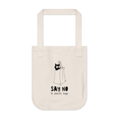 Eco-Friendly Cat Tote Bag | Say No to Plastic Bags, Reusable Grocery Bag, Cat Lover Gift, Sustainable Shopping Tote, Eco-Conscious Gift