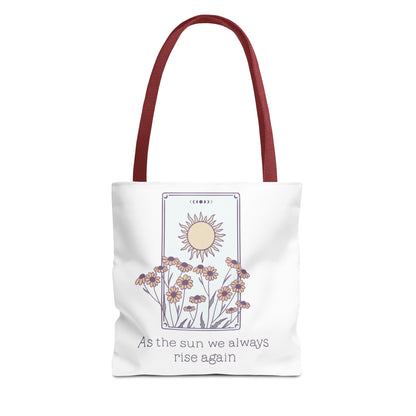 Sunrise Floral Tote Bag, Inspirational Tote, Eco-Friendly Bag, Gift for Her, Boho Style Bag, Everyday Use, Canvas Tote