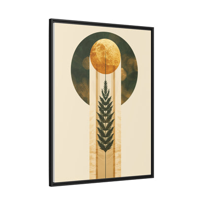 Framed Matte Canvas Art Print, Bohemian Wall Decor, Nature-Inspired Home Art, Botanical Print for Living Room, Gift for Art Lovers