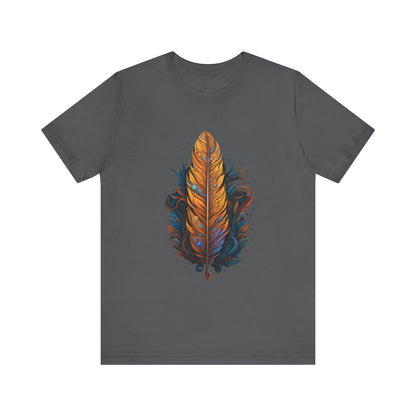 Artistic Feather T-Shirt | Unisex Short Sleeve Tee for Nature Lovers | Casual Wear, Gift for Men/Women, Boho Style, Outdoor Activities