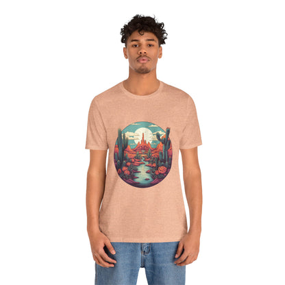 Desert Sunset Tee, Relaxed Fit Shirt, Nature Lover Gift, Casual Wear, Summer Vibes, Outdoor Adventure Clothing
