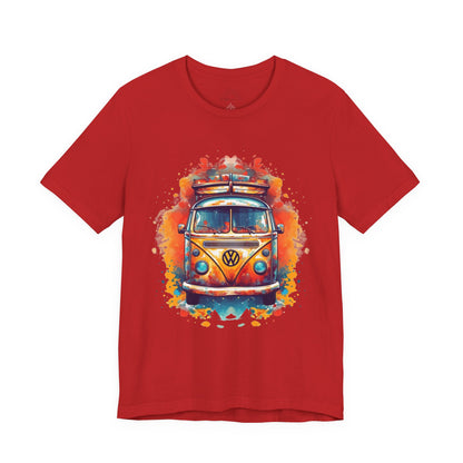 Vintage VW Bus Art Tee - Retro Van Shirt, Gift for Road Trip Lovers, Adventure Wear, Casual Summer Outing, Festival Outfit