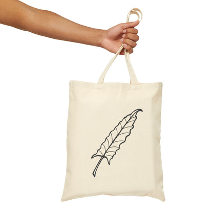 Leaf Design Cotton Canvas Tote Bag, Eco-Friendly Shopper, Stylish Market Bag, Reusable Grocery Tote, Gift for Nature Lovers
