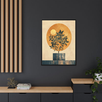 Framed Art Print of Botanical Design, Modern Wall Decor, Home Aesthetic, Gift for Art Lovers, Minimalist Artwork, Elegant Living Room Accent