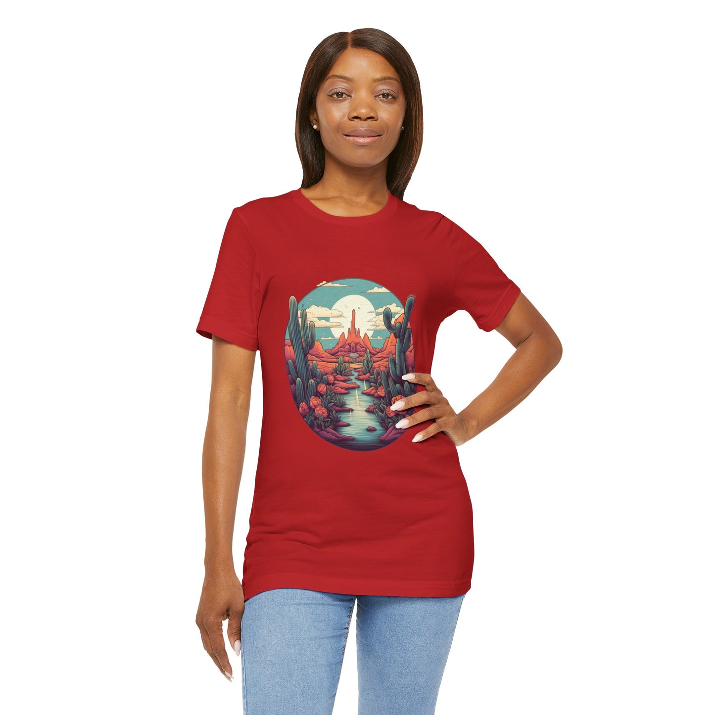 Desert Sunset Tee, Relaxed Fit Shirt, Nature Lover Gift, Casual Wear, Summer Vibes, Outdoor Adventure Clothing