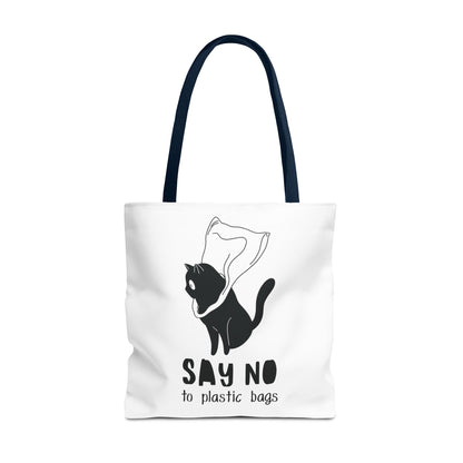 Eco-Friendly Cat Lover Tote Bag | Say No to Plastic Bags, Reusable Shopping Bag, Gift for Cat Lovers, Sustainable Fashion, Cute Cat Design
