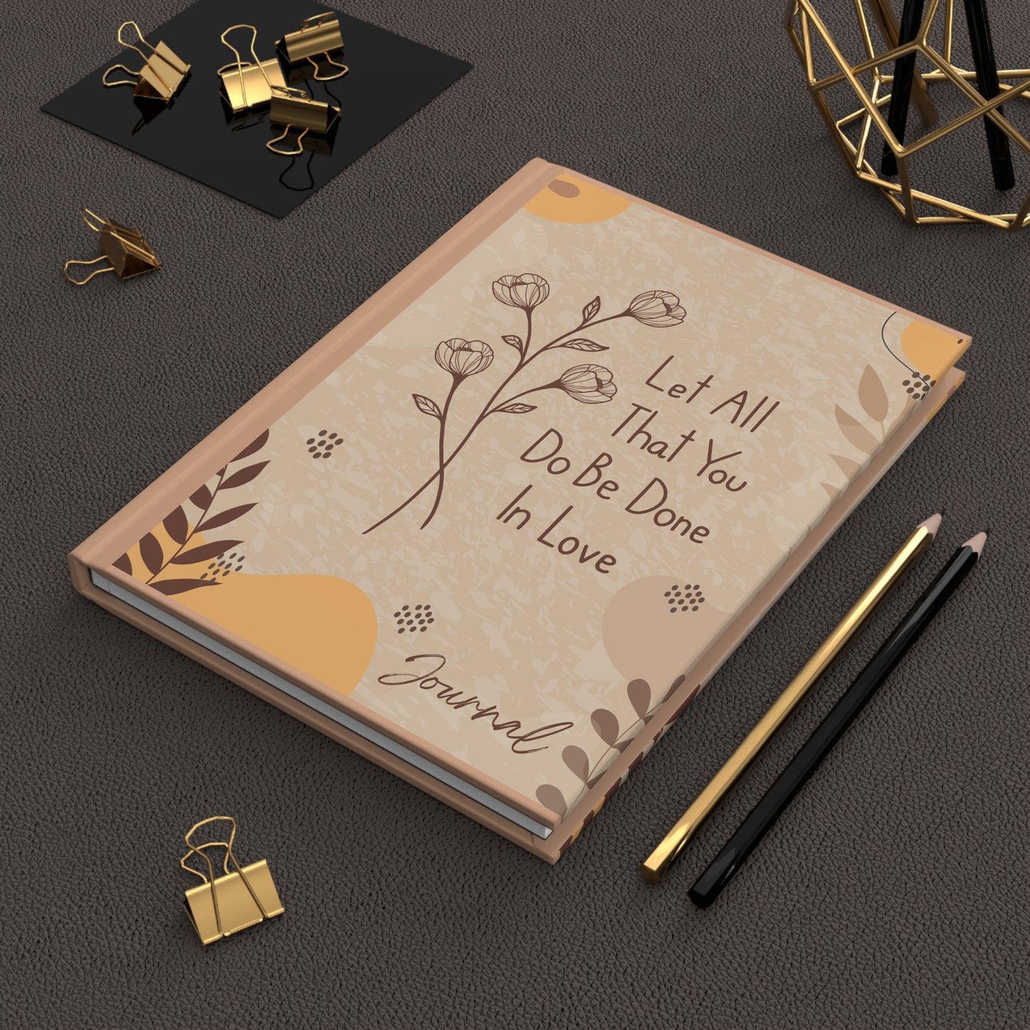 Romantic Floral Hardcover Journal, Gratitude Notebook, Daily Planner, Self-Care Gift, Inspirational Writing, Journal for Mindfulness