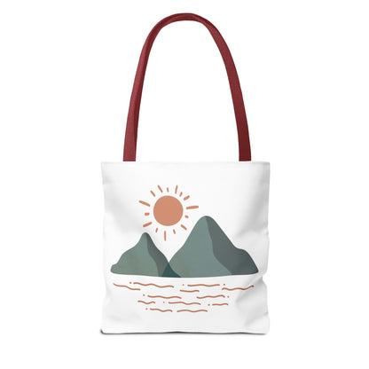 Scenic Mountain Tote Bag, AOP Eco-Friendly Bag for Nature Lovers, Travel Essentials, Beach Tote, Gift for Adventurers