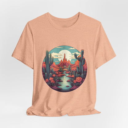 Desert Sunset Tee, Relaxed Fit Shirt, Nature Lover Gift, Casual Wear, Summer Vibes, Outdoor Adventure Clothing