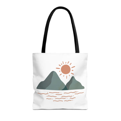 Scenic Mountain Tote Bag, AOP Eco-Friendly Bag for Nature Lovers, Travel Essentials, Beach Tote, Gift for Adventurers