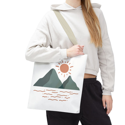 Scenic Mountain Tote Bag, AOP Eco-Friendly Bag for Nature Lovers, Travel Essentials, Beach Tote, Gift for Adventurers