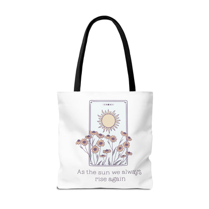 Sunrise Floral Tote Bag, Inspirational Tote, Eco-Friendly Bag, Gift for Her, Boho Style Bag, Everyday Use, Canvas Tote