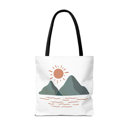 Scenic Mountain Tote Bag, AOP Eco-Friendly Bag for Nature Lovers, Travel Essentials, Beach Tote, Gift for Adventurers