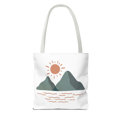 Scenic Mountain Tote Bag, AOP Eco-Friendly Bag for Nature Lovers, Travel Essentials, Beach Tote, Gift for Adventurers