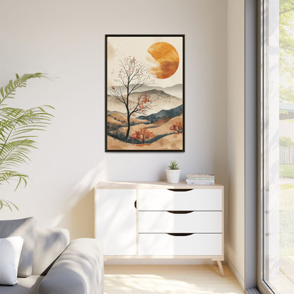 Artistic Framed Canvas Wall Art - Autumn Landscape, Home Decor, Nature Artwork, Gift for Art Lovers, Cozy Living Room Accent