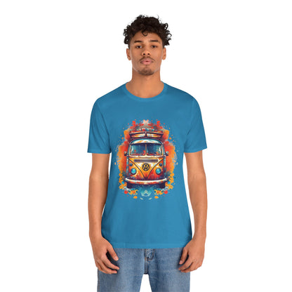 Vintage VW Bus Art Tee - Retro Van Shirt, Gift for Road Trip Lovers, Adventure Wear, Casual Summer Outing, Festival Outfit