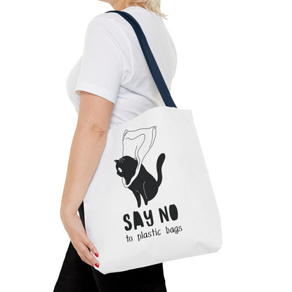Eco-Friendly Cat Lover Tote Bag | Say No to Plastic Bags, Reusable Shopping Bag, Gift for Cat Lovers, Sustainable Fashion, Cute Cat Design