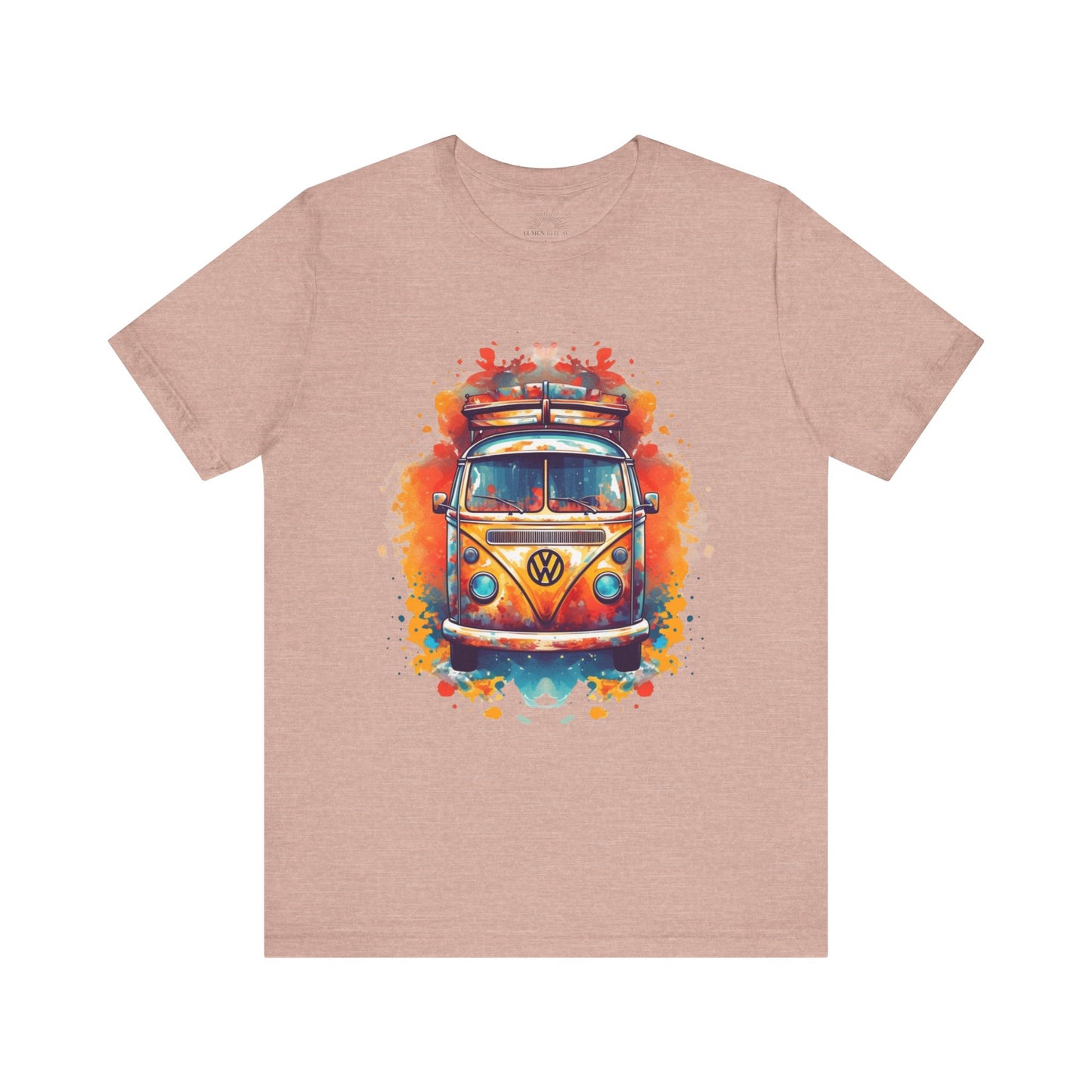 Vintage VW Bus Art Tee - Retro Van Shirt, Gift for Road Trip Lovers, Adventure Wear, Casual Summer Outing, Festival Outfit