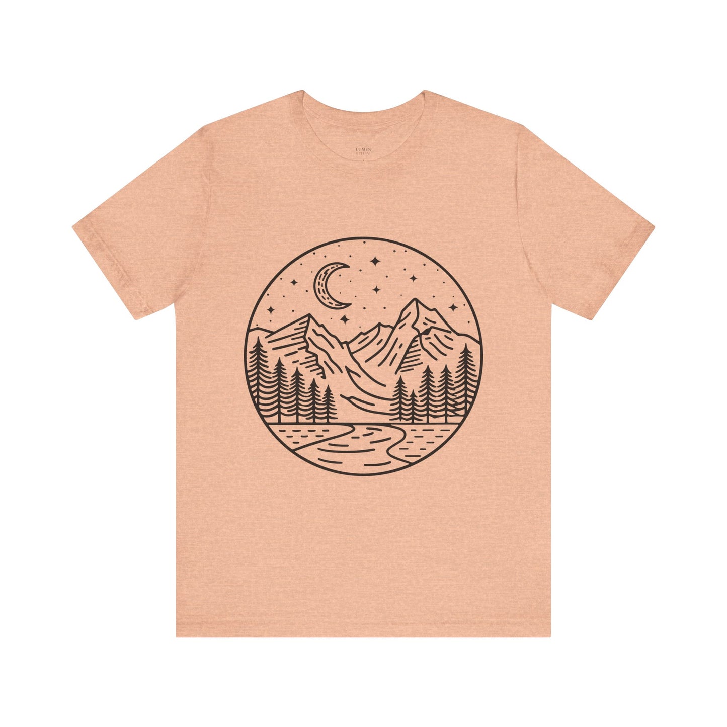 Mountain Nightscape Tee, Nature Lover Shirt, Camping Apparel, Adventure Outfit, Unisex Graphic Tee