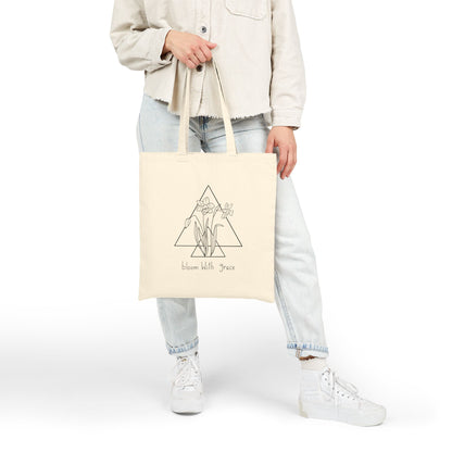 Bloom with Grace Tote Bag | Eco-Friendly Canvas Bag for Shopping, Beach, Gifts, or Everyday Use