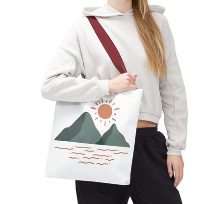 Scenic Mountain Tote Bag, AOP Eco-Friendly Bag for Nature Lovers, Travel Essentials, Beach Tote, Gift for Adventurers