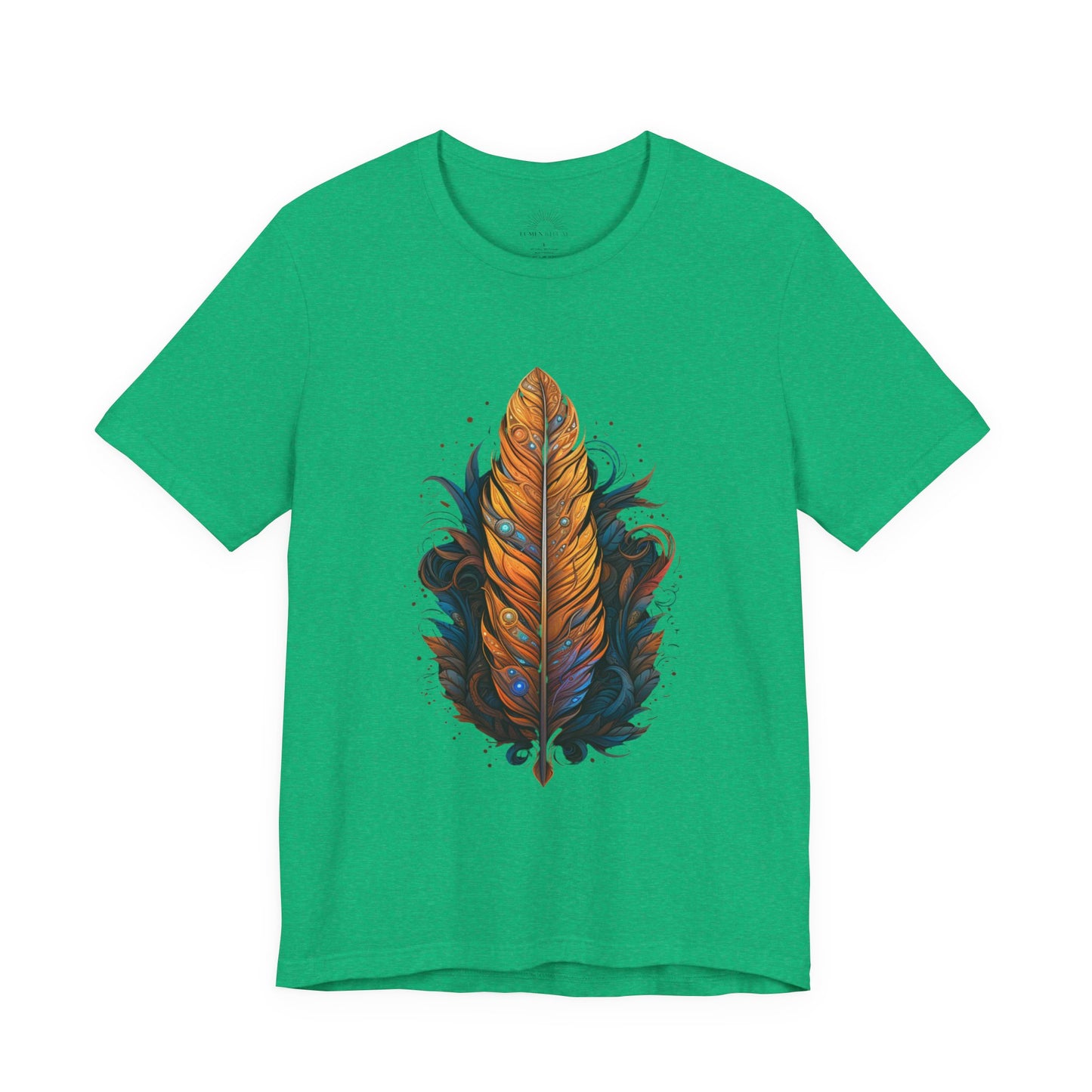 Artistic Feather T-Shirt | Unisex Short Sleeve Tee for Nature Lovers | Casual Wear, Gift for Men/Women, Boho Style, Outdoor Activities
