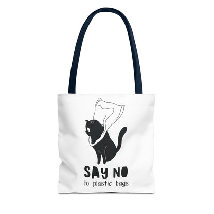 Eco-Friendly Cat Lover Tote Bag | Say No to Plastic Bags, Reusable Shopping Bag, Gift for Cat Lovers, Sustainable Fashion, Cute Cat Design