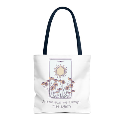 Sunrise Floral Tote Bag, Inspirational Tote, Eco-Friendly Bag, Gift for Her, Boho Style Bag, Everyday Use, Canvas Tote