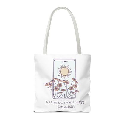 Sunrise Floral Tote Bag, Inspirational Tote, Eco-Friendly Bag, Gift for Her, Boho Style Bag, Everyday Use, Canvas Tote