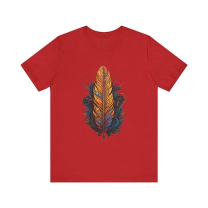 Artistic Feather T-Shirt | Unisex Short Sleeve Tee for Nature Lovers | Casual Wear, Gift for Men/Women, Boho Style, Outdoor Activities