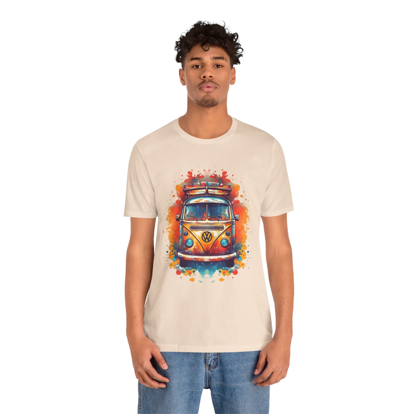 Vintage VW Bus Art Tee - Retro Van Shirt, Gift for Road Trip Lovers, Adventure Wear, Casual Summer Outing, Festival Outfit