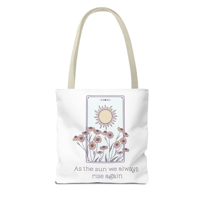 Sunrise Floral Tote Bag, Inspirational Tote, Eco-Friendly Bag, Gift for Her, Boho Style Bag, Everyday Use, Canvas Tote