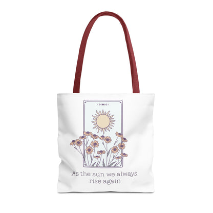 Sunrise Floral Tote Bag, Inspirational Tote, Eco-Friendly Bag, Gift for Her, Boho Style Bag, Everyday Use, Canvas Tote