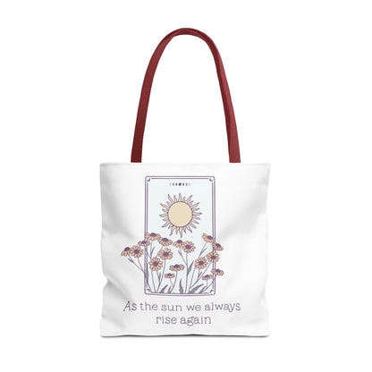 Sunrise Floral Tote Bag, Inspirational Tote, Eco-Friendly Bag, Gift for Her, Boho Style Bag, Everyday Use, Canvas Tote