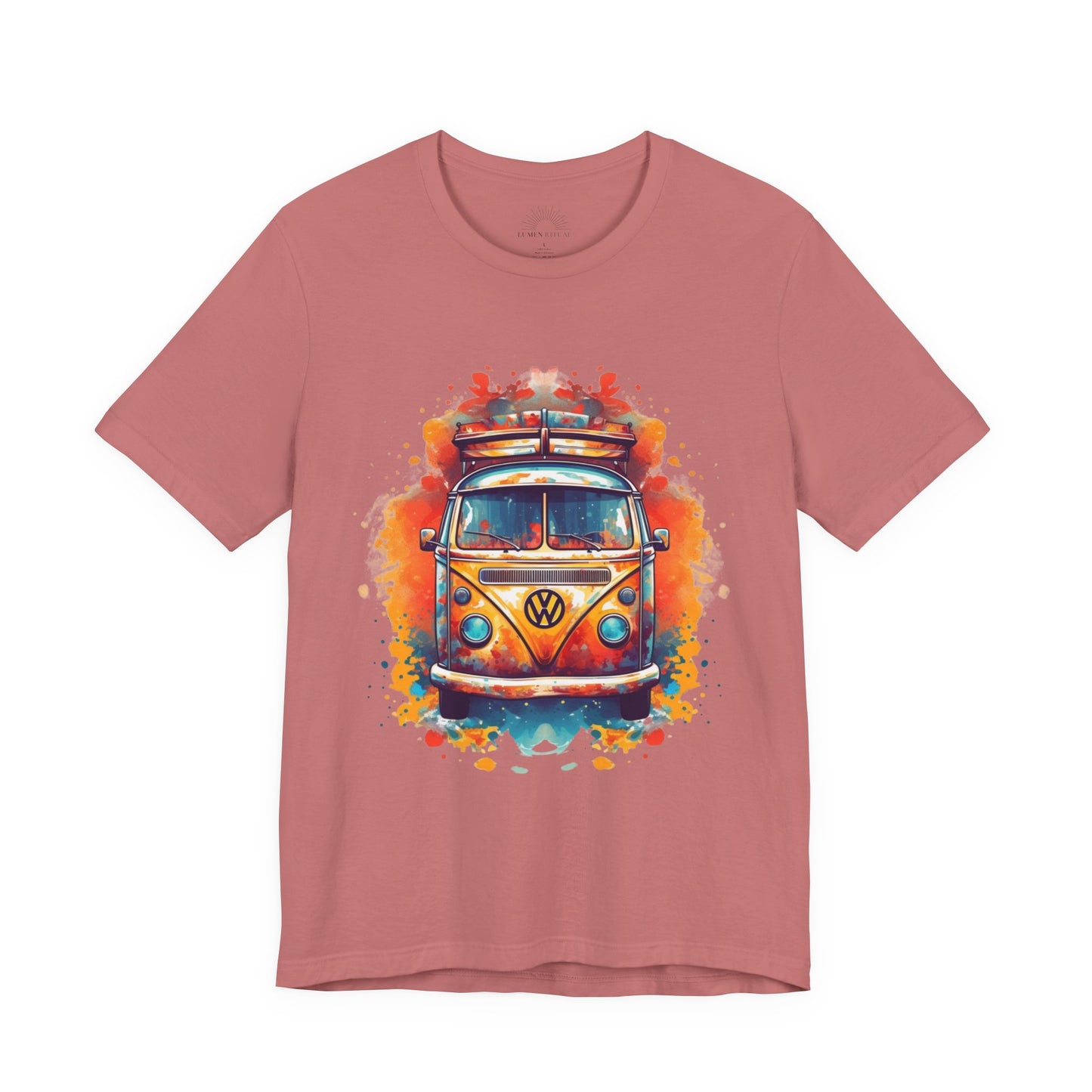 Vintage VW Bus Art Tee - Retro Van Shirt, Gift for Road Trip Lovers, Adventure Wear, Casual Summer Outing, Festival Outfit