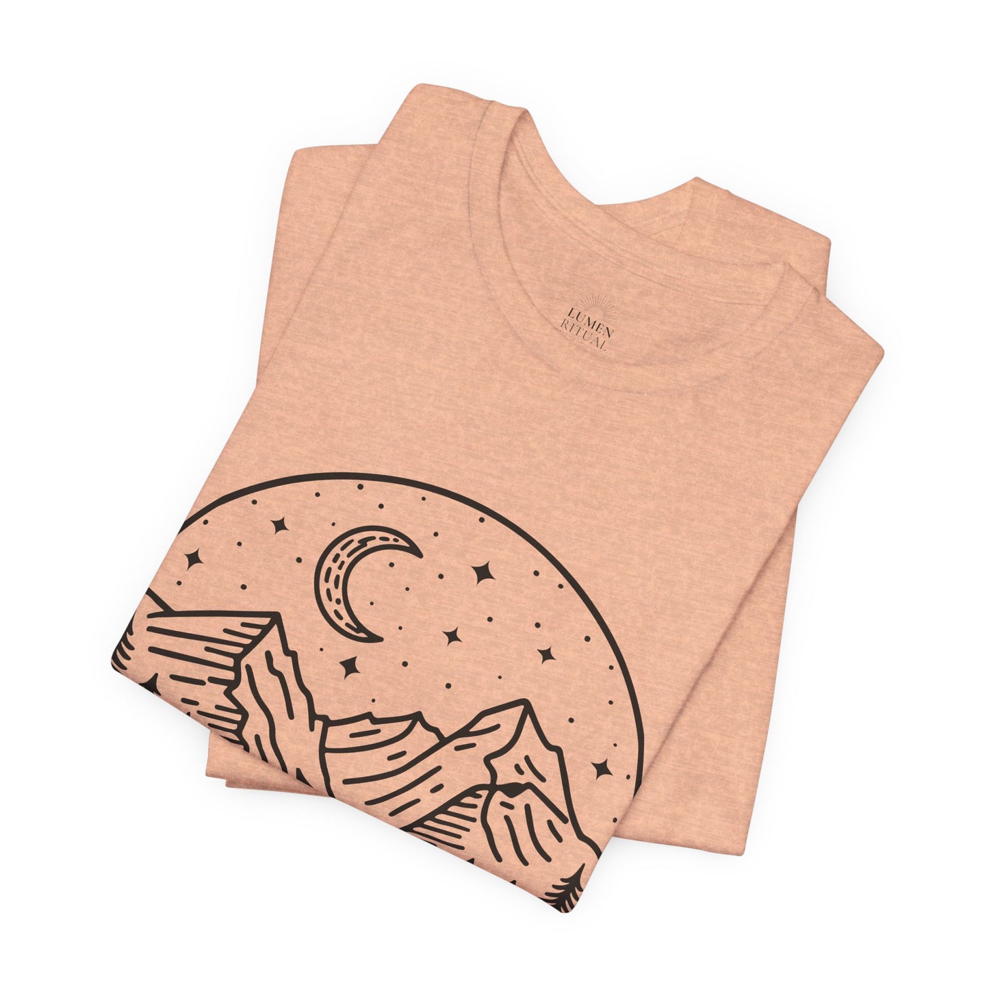 Mountain Nightscape Tee, Nature Lover Shirt, Camping Apparel, Adventure Outfit, Unisex Graphic Tee